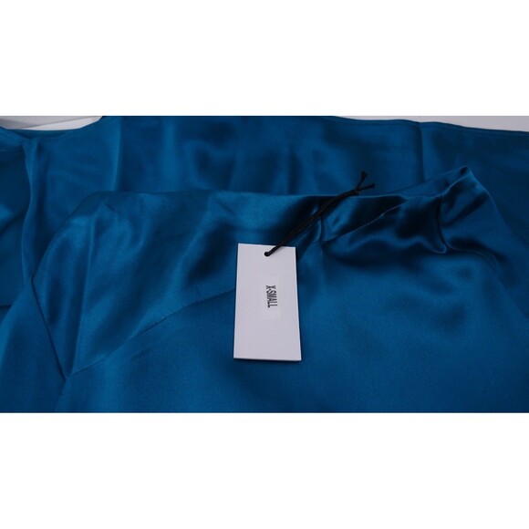 Nonchalant Label Women's Kennedy High Slit Satin Maxi long Skirt XS Ret 472 Teal - Picture 7 of 10